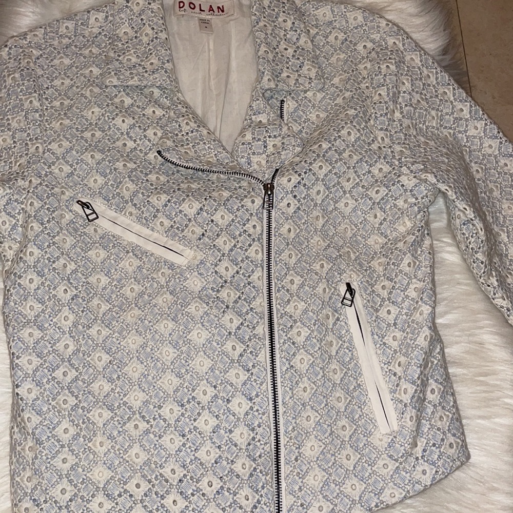 Dolan for Anthropologie Rossi Eyelet Moto Jacket - Picture 2 of 6